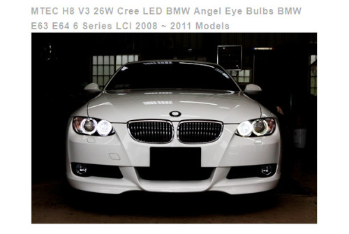 Mtec Extreme Power LED kit för BMW F01 F02 7-serie Angel Eyes ringar, H8, 7000K, 26W (v3)