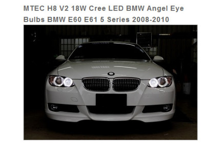 Mtec Extreme Power LED kit för BMW F01 F02 7-serie Angel Eyes ringar, H8, 7000K, 9W (v2)