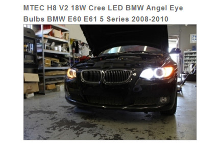 Mtec Extreme Power LED kit för BMW F01 F02 7-serie Angel Eyes ringar, H8, 7000K, 9W (v2)