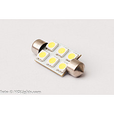 LED Bulb, Festoon 37mm, 6 LED, White 6000K, 1 Lamp