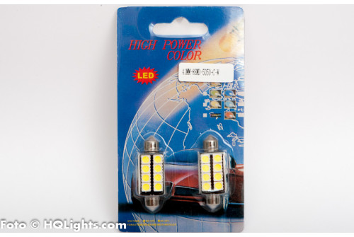 Festoon C5W LED 41mm, 8 LED, canbus, white 6000K 2 lamps