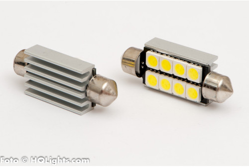 Festoon C5W LED 41mm, 8 LED, canbus, white 6000K 2 lamps