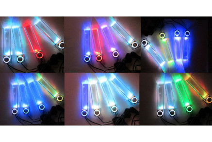 Fotsteg och interiörbelyssning, led stavar, blå LED, 4 x 1Watt