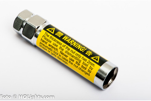 Hjulmuttrer D1 Spec M12 x 1,25 34 mm 60°, stål, kromade med blå top, 20st