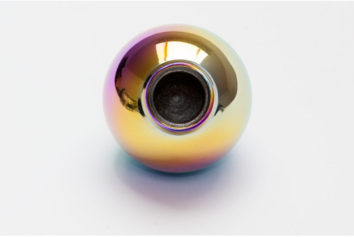 Exclusive gear shift knob, universal, cameleon metal, round blank