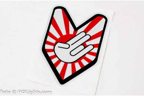 Sticker JDM Arrow hand and rising Sun, reflex, 155x110mm