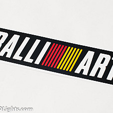 Klistermärke, Svart Bakgrund, 190x50mm, Ralliart