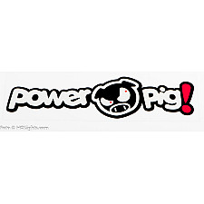 Klistermärke, "Power Pig!", 180x50mm