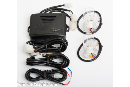 Strobe flash lights, 2 very powerful strobe lamps with control box, white