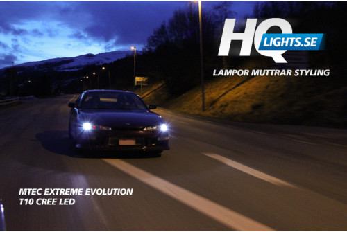 MTec Extreme Evolution T10 LED lampor, High Power Cree LED, 7000K (2st per kit)