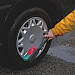 Vikan Wheel and Wheel Arch Wash Brush with ergonomic handle for professional wheel cleaning