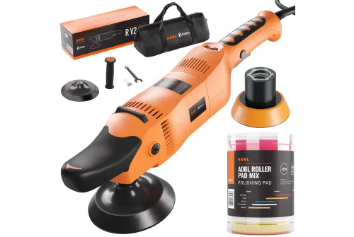 ADBL Rotary Polisher 1050W with soft start and flexible cable for professional automotive paint care