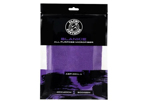 Purple Blend Brothers Microfibre Cloth 300 GSM with laser-cut edges for professional car detailing