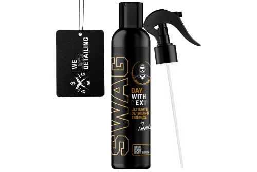 SWAG Day With NexT car fragrance 150ml bottle for men with WE LOVE DETAILING hanger