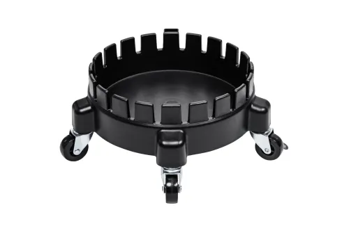FX PROTECT Bucket Dolly svart transportvagn för detailinghinkar med 5 hjul och låsbromsar