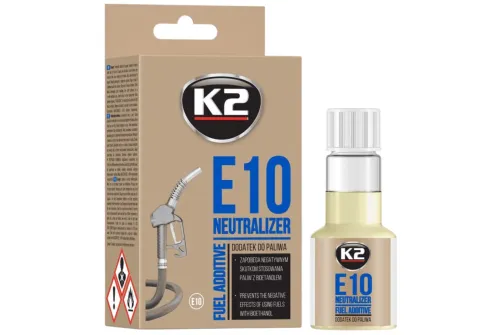 Flaska K2 Bränsletillsats 50ml E10 Neutralizer för rengöring av bränslesystem och skydd mot rost
