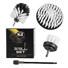 Interiörborstar Set 3 Storlekar med Adapter, K2