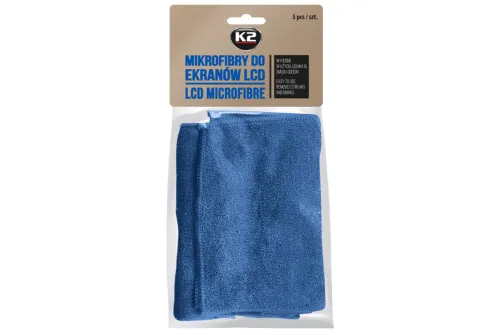 K2 Microfiber Dukar 15x15 cm 5-pack för repfri rengöring av LCD-skärmar och instrumentpaneler