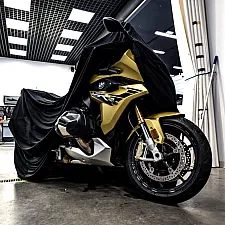 Elastic Indoor Motorcycle Cover Black, Poka Premium