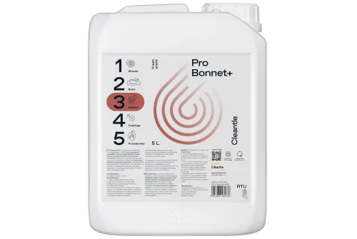 Cleantle Pro Bonnet+ fabric cleaner 5L bottle with probiotics for vehicle interior cleaning