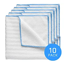Microfibre Towel 250 GSM Dual-Action Scrub & Dry, White/Blue Edge, 40x40cm, FX PROTECT