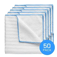 Microfibre Towel 250 GSM Dual-Function Scrub & Dry White/Blue 40x40cm, FX PROTECT