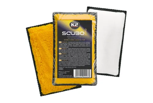 K2 Dubbelsidig Rengöringspad 13×8 cm med vit borst och gul microfiber för interiörrengöring
