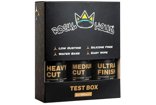 Royal Pads Compound Test Box 3x100ml med Heavy Cut, Medium Cut och Ultra Finish flaskor