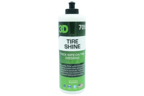 3D Car Care Tyre Dressing Gel 473ml bottle with satin finish and UV protection for tyre treatment