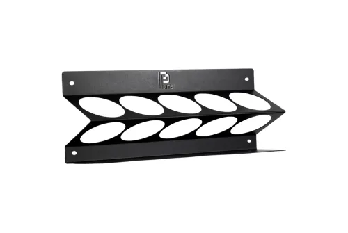 Wall-mounted bottle rack 5 x 1L LITE from Poka Premium in matt black structural steel