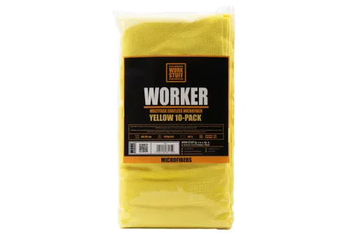 Gul WORK STUFF Microfiber Duk 40x40 cm sömlös för repfri torkning och polering av lack