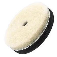 Wool Polishing Pad, Hook and Loop, Foam Backed, 80mm, Flexipads PRO
