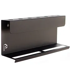 Brush and Bottle Holder 40cm Powder-Coated Steel Dual-Function Black, Poka Premium