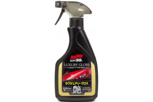Soft99 Quick Detailer Luxury Gloss 500ml sprayflaska med högblank vattenavvisande finish och mangodoft