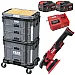 Sladdlös excenterpolermaskin FLEX XFE 2-15 18-EC med batterier, laddare och STACK PACK väskor