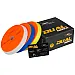 Honey Combination DUAL Set Box with three foam pads in grey, blue, and yellow for DA polishers 125/140mm