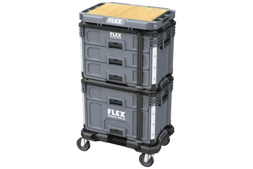 Sladdlös excenterpolermaskin FLEX XFE 2-15 18-EC med batterier, laddare och STACK PACK väskor