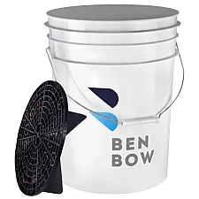 Detaljeringshink 20L Vit med Svart Smutsseparator, Tjock Plast, BenBow