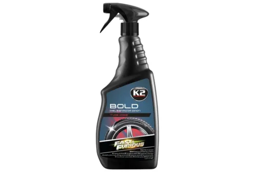 K2 Fast & Furious Bold däckglans sprayflaska 750ml för djup svärta och UV-skydd på bildäck