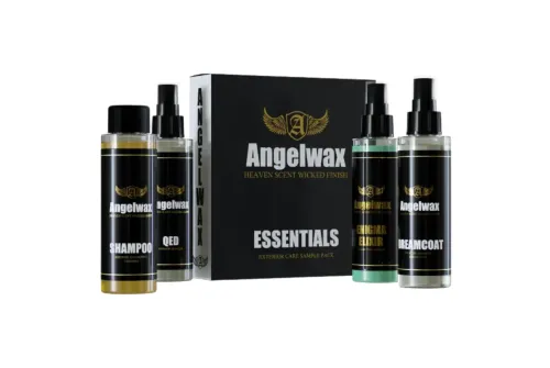Angelwax Essential Kit Exterior detailing pack containing four 100ml bottles for washing, protection and finish