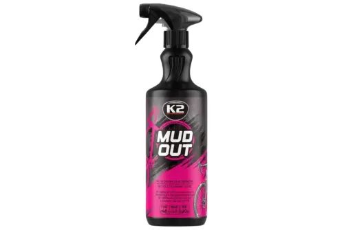 K2 Mud Out cykeltvättmedel 1L i sprayflaska för effektiv rengöring av ram och drivlina