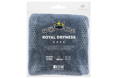 Grå Royal Pads Microfiber Torkkhandduk 1400 GSM 40x40cm med Twisted Pile-struktur för bilvård