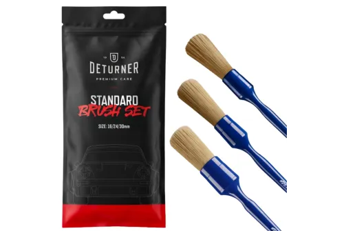 Deturner Standard Brush Set with three medium-stiff detailing brushes in sizes 16, 24 and 30 mm