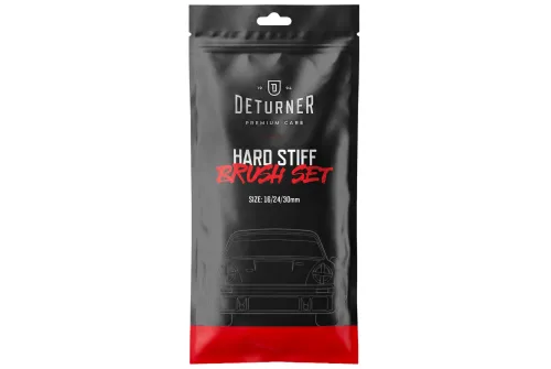 Deturner Detailingborstset med tre hårda borstar i storlekarna 16, 24 och 30 mm för fälgar och motorrum