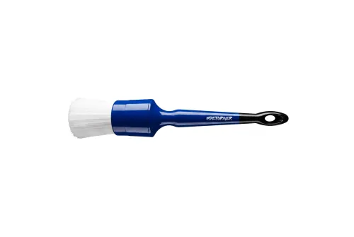 Soft white Deturner detailing brush 40mm with synthetic bristles for gentle car interior cleaning