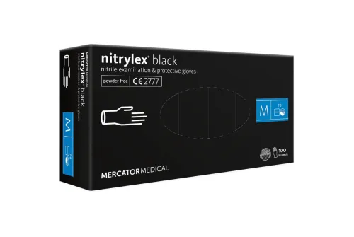 Nitrilhandskar svart 100-pack storlek M från Monster Shine med säkert grepp och kemiskt skydd