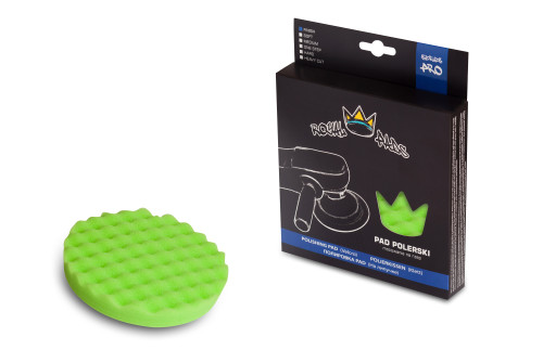 Grön extra mjuk korrugerad poleringspad 150mm med kardborrefäste för DA-polermaskin, Royal Pads