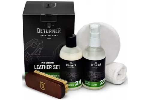 Deturner Leather Care Set for professional cleaning and maintenance of vehicle leather upholstery
