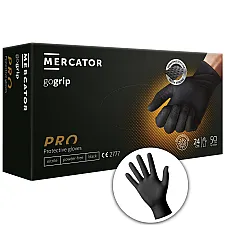 Nitrile Gloves, Very Durable, Size L, 50 Pieces, Black, Mercator
