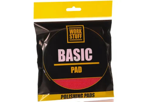 Poleringspad, Mjuk Röd 140 mm, Fasade kanter, Central hål, Work Stuff